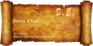 Dora Elek névjegykártya